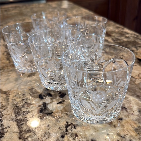 Set of 5. Cut Crystal Vintage Old Fashioned Turmblers. - Picture 1 of 3